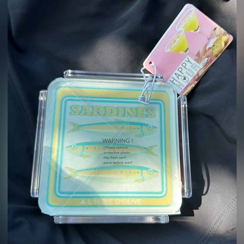 🆕 Sardine Coaster Set Acrylic by Bread + Butter - Picture 2 of 8